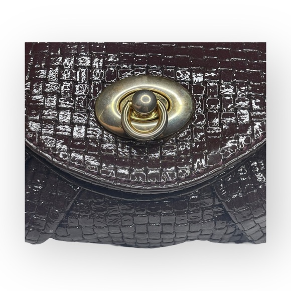 Goldenbleu ♛ Katie Woven Clutch Handbag Evening Bag ♛ Amethyst Patent Leather ♛ - Picture 7 of 16